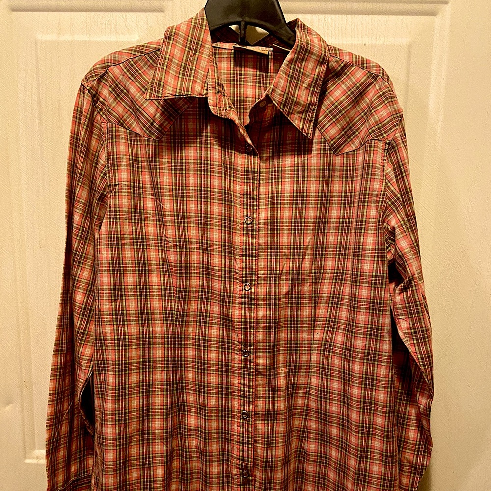 Wrangler Western Plaid Button Down Shirt